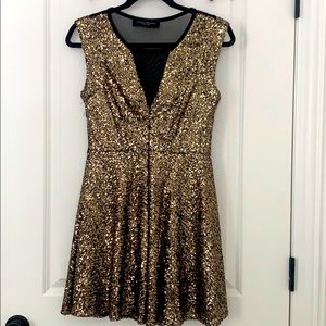 Gold sequin dress